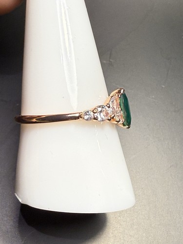 Ring Bomb Party May 2023 "Luck Be A Lady" Size 9 RBP5933 Green on Rose Gold - Picture 3 of 6