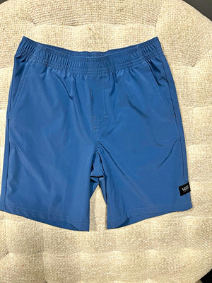 Vans Boys Blue Solid Board Shorts M Elastic Waist Mesh Lined Pockets