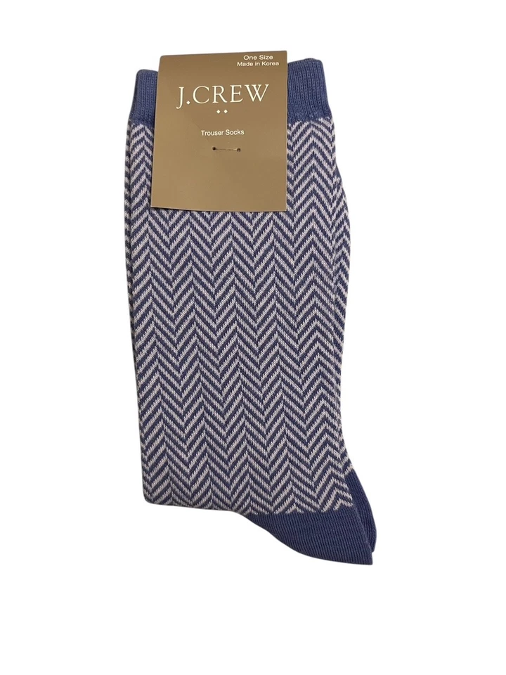 NUEVO Mujer J.CREW Pantalón Calcetines - Azul y Gris Espiga - Talla Única Foto 2 de 3