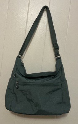 A Rare Nylon Kipling Alenya Crossbody Sea Green Lightweight Handbag Bag