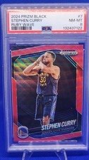 2024-25 Panini Prizm Black Stephen Curry  Night Night Ruby Waves NM 8 Pop 1