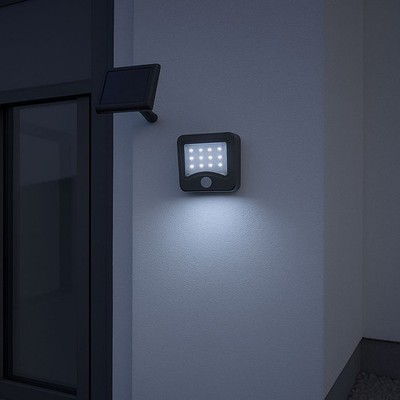 Müller-Licht LED Solar Gartenleuchte Fluter 1,5W 125lm 6500K Tageslicht Sensor