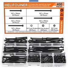 400 Pieces M3 X 30Mm /35Mm /40Mm /45Mm /50Mm, Hex Socket Head Cap Metric Screws