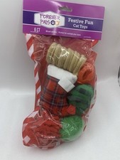 6 Piece Forever Pals Festive Fun Cat Pet Toys Stocking Stuffer Christmas ZM