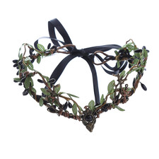 Black Flower Headband Woodland Floral Crown Forest Fairy Headpiece Elven Tiara f