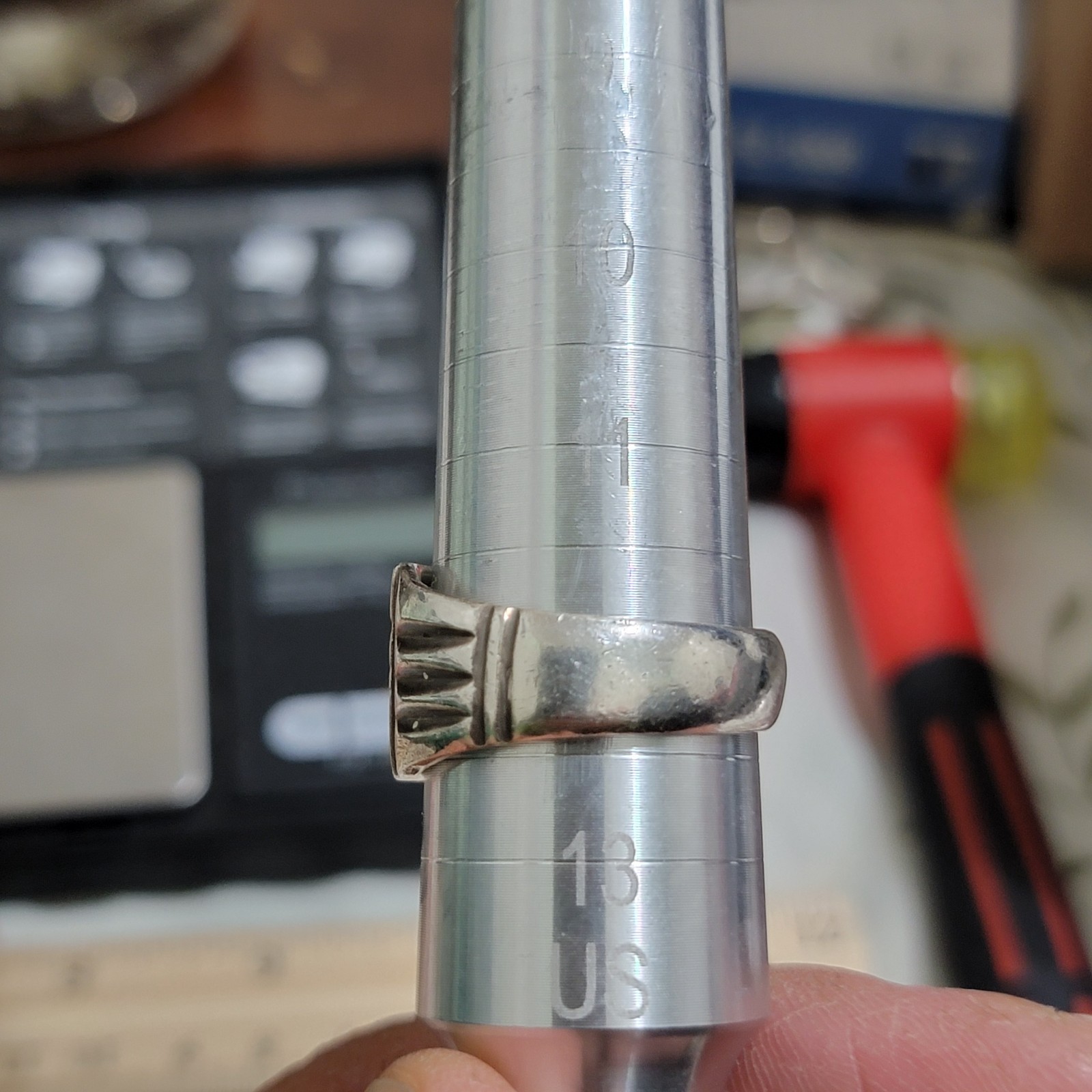 925 sterling silver Square signet ring with engra… - image 6