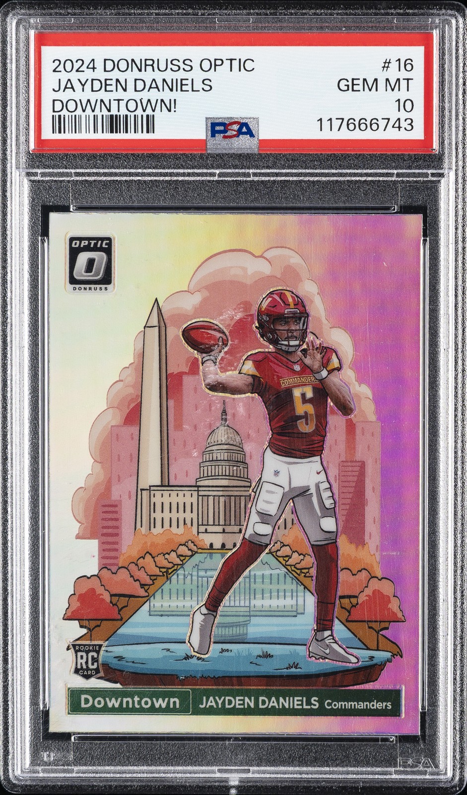 2024 PANINI DONRUSS OPTIC DOWNTOWN! #16 JAYDEN DANIELS PSA 10