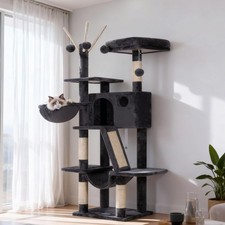 Cat Tree, 53 inch Cat Tower for Indoor Cats, Cat House with Padded Platform B...