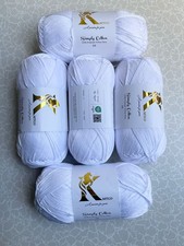 Knitco DK 100% Premium Cotton Knitting Yarn 5x100g / 250m Shade white 