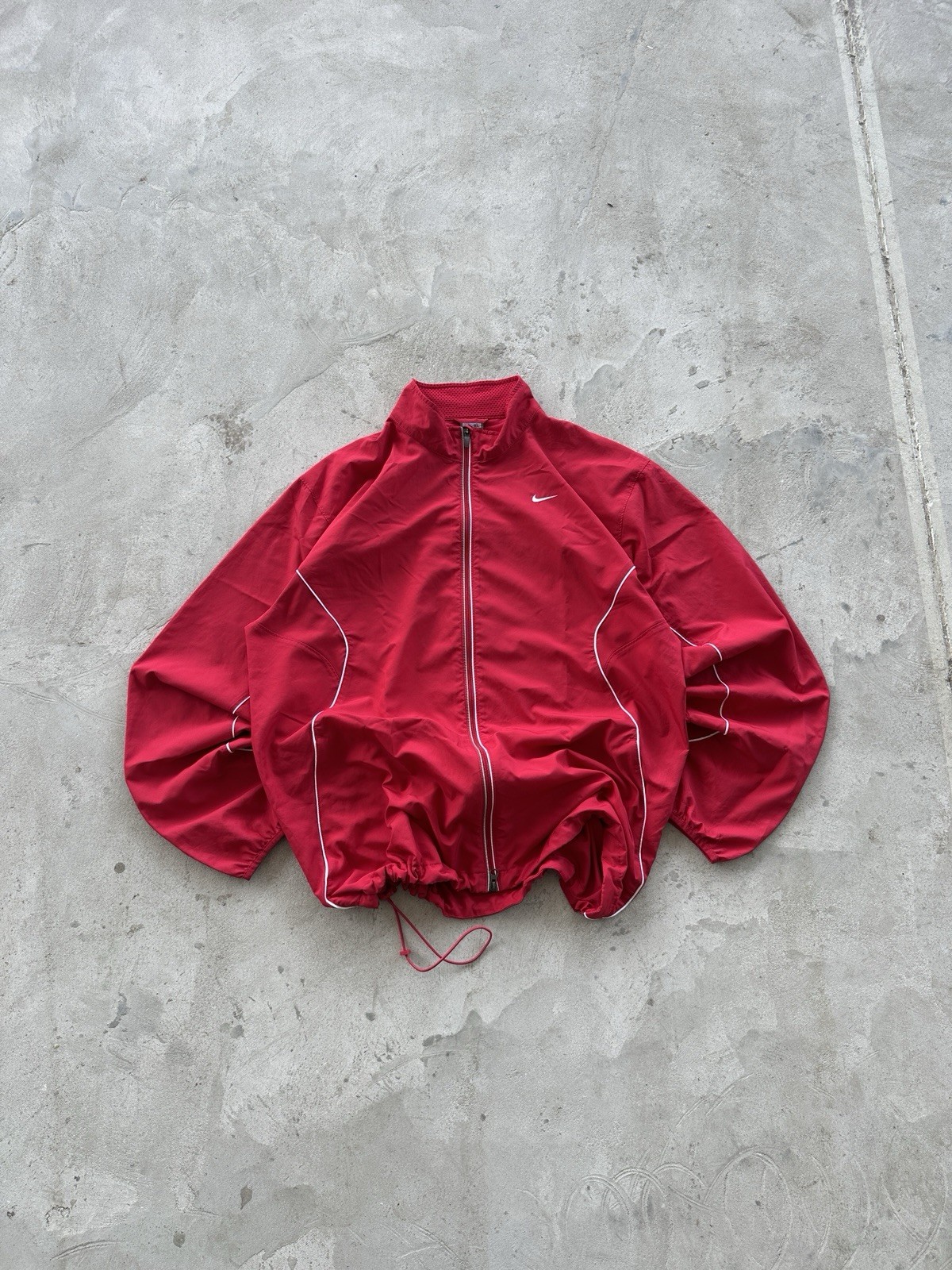 SACAI X NIKE Giacca Nike Track Vintage anni 90 Rosso Logo Ricamato Uomo Taglia XL