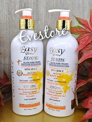 X2   Original Easy Glow Glutathione Vitamin C Toning Body Milk  500ml (2 Pcs)