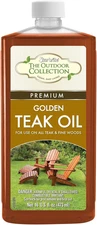 Outdoor Collection Premium Golden Teak Oil - for Use on All Teak & Fine Woods - 