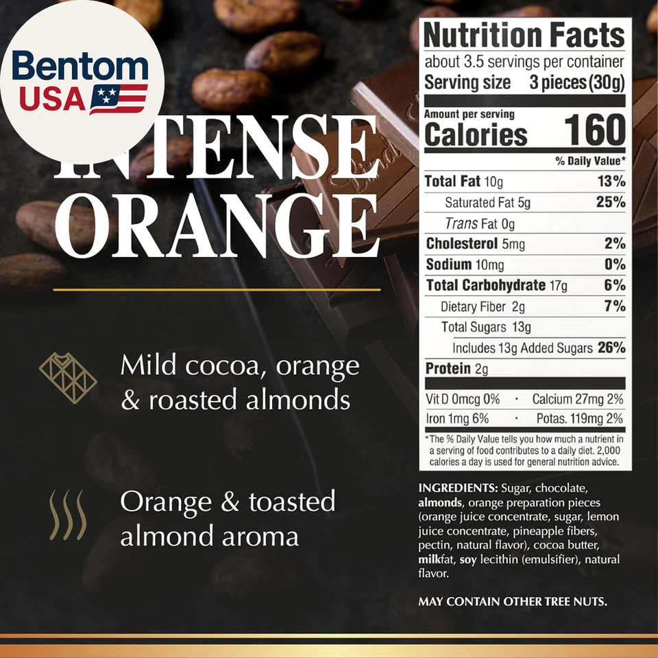 EXCELLENCE Barra de Caramelo de Chocolate Oscuro Naranja Intenso, Chocolate Oscuro con Naranja a Foto 3 de 4