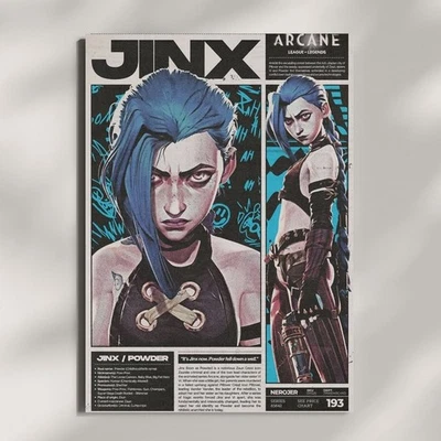 Jinx Arcane Poster - League of Legends Wall Art - Gamer Room Decor Print