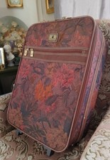 Vintage Skyflite 1990s Autumnal Colours Tapestry Suitcase Overnight Luggage VGC