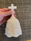 Vintage FENTON Easter Lilies 5.75" Iridescent Opalescent Glass Bell
