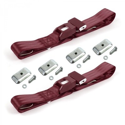 Chevy Nova 1975 - 1979 Standard 2pt BURG Belt Kit w/Brackets-2 Belts