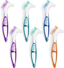 TaShow 6 Pcs Denture Brush Set for False Teeth, Toothbrushes with...