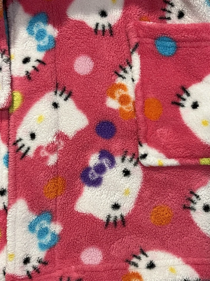Pijama rosa para niñas Hello Kitty cubre/bata de baño polar con cinturón talla 6/6x Foto 3 de 4