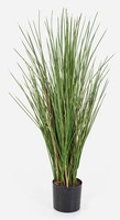 Artplants Deko Fuchsschwansgras Alegria, Schwer Brennbar, GrüN-Braun, 80Cm