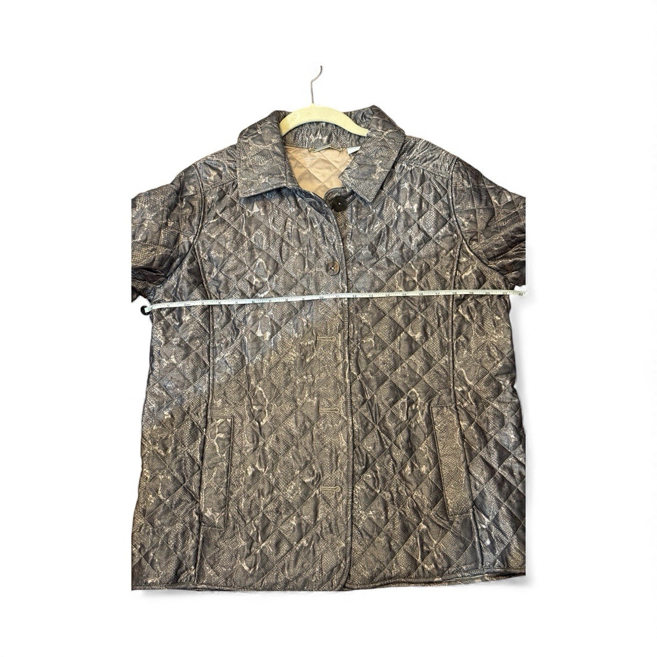 Chico’s Quilted Python Animal Print Outerwear Jac… - image 8