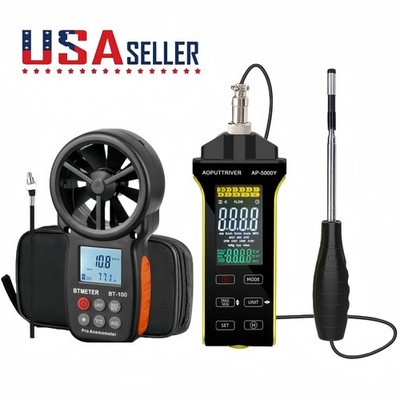 HoldPeak Handheld Hot wire Anemometer Telescopic Probe CFM Wind Speed Meter HVAC