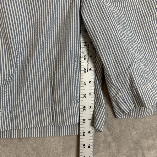 Polo Ralph Lauren Seersucker Shorts Herren 36 * blau gestreift Baumwolle flache Vorderseite - Bild 4 von 9