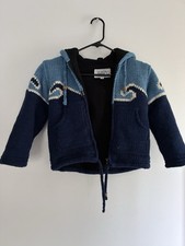 Kids Alaskan 100 Wool Shell Sweater with Fleece Lining. Made In Nepal Size 4T