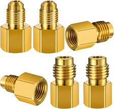 6 Pieces 6015 R134A Brass Refrigerant Tank Adapter to R12 Fitting Adapter 1/2 Fe