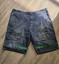 Vintage Marithe Francois Girbaud Cargo Shorts Mens 40 Blue Denim Baggy 90s Y2K
