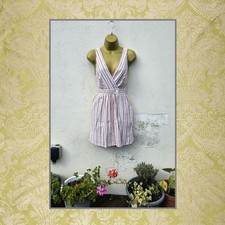 Cute Zara Size Small (6) Cream Red Button Front Wrap Stripes Holiday Beach Dress