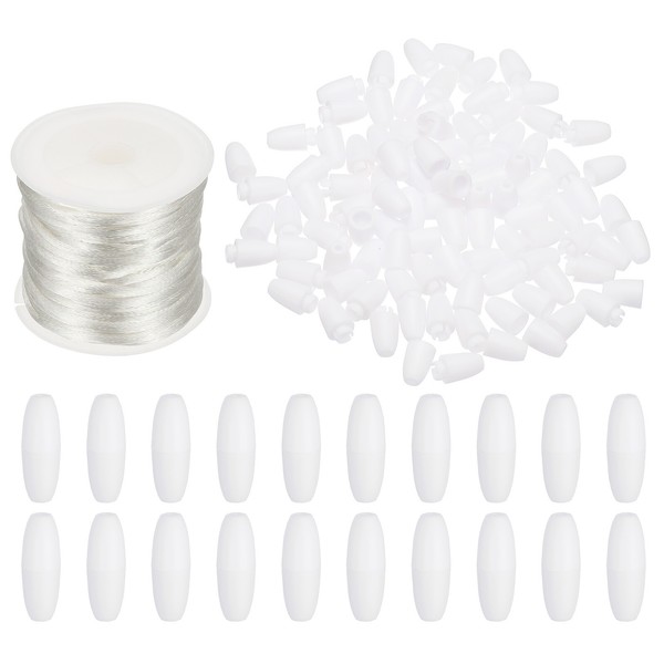 24Mm SicherheitsverschlüSse Mit 20M Nylonband, 60Er-Set FüR Diy Schmuck, Weiß-image