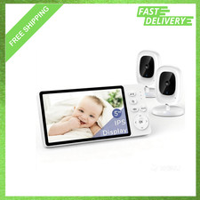 Video Baby Monitor 2 Cameras 1080P 5 Inch IPS Screen No WiFi HD Night Vision