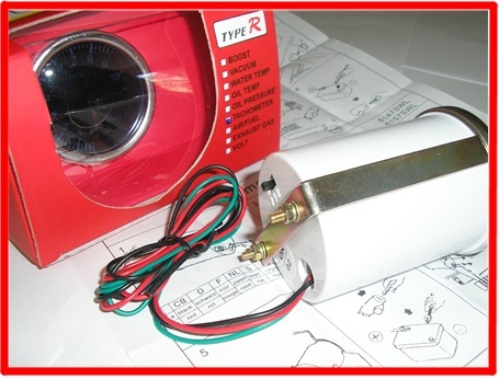 2 INCH/52MM RPM TACHO GAUGE SLIM GLASS FRONT UNIVERSAL! - Imagen 3 de 4