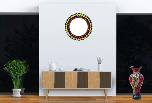 Zorigs Mirror Wall Art Décor – Handcrafted Decorative Wall Mirror, Dark Brown, Y - Picture 3 of 4