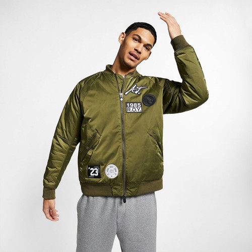 HERREN NIKE AIR JORDAN GREATEST "R.O.Y." 45 RETRO BOMBERJACKE OLIV AV5998-395 - Bild 4 von 14