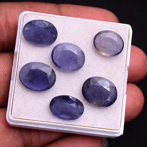 6 Pcs Natural Iolite 11.40mm-13.27mm Untreated Top Quality Oval Cut Gemstones - Picture 4 of 7
