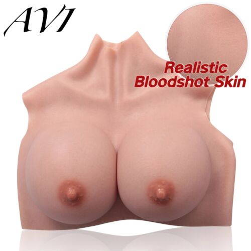 Realistic Silicone Breast Forms Soft Crossdresser Breastplate Cosplay Fake Boob - Picture 1 of 14