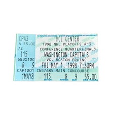 1998 Boston Bruins @ Capitals Stanley Cup Playoffs Ticket Stub 5/1 G6 Bourque GL