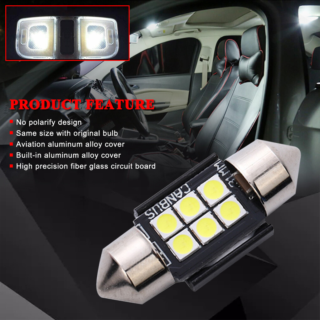 31MM White 6-SMD Vehicle Festoon Dome Map LED Interior Light Bulb DE3175 DE3022 31MM White 6-SMD Vehicle Festoon Dome Map LED Interior Light Bulb DE3175 DE3022