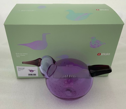 Iittala Oiva Toikka Annual Bird Birds 2021 Kesuri Amethyst 217x115 mm NEW - Picture 8 of 11