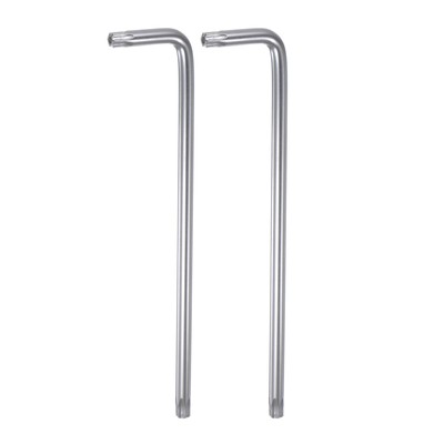 2pcs T50 Tamper Proof Torx Key Wrench L Shape 8.98'' Long Arm High Carbon Steel