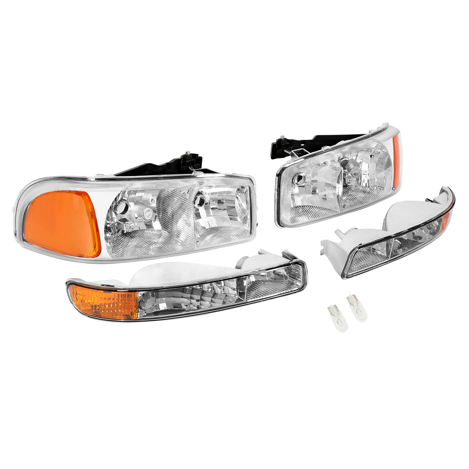 For GMC Sierra 1500 2500 HD Yukon 1999-2007 Headlights Bumper Signal Lamps 4PCS