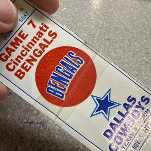 Vintage 1973 Dallas Cowboys Cincinnati Bengals Torn Taped Ticket Stub - Bild 8 von 8