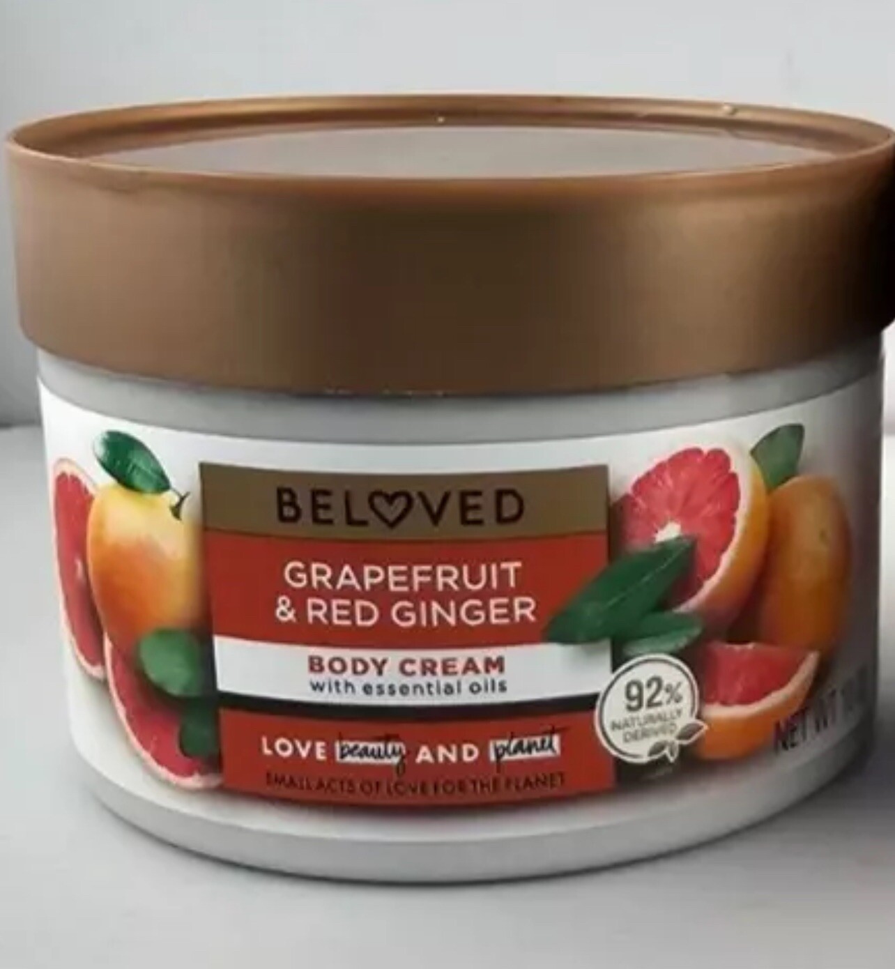 Beloved GRAPEFRUIT & RED GINGER Body Cream with Essential Oils  10oz