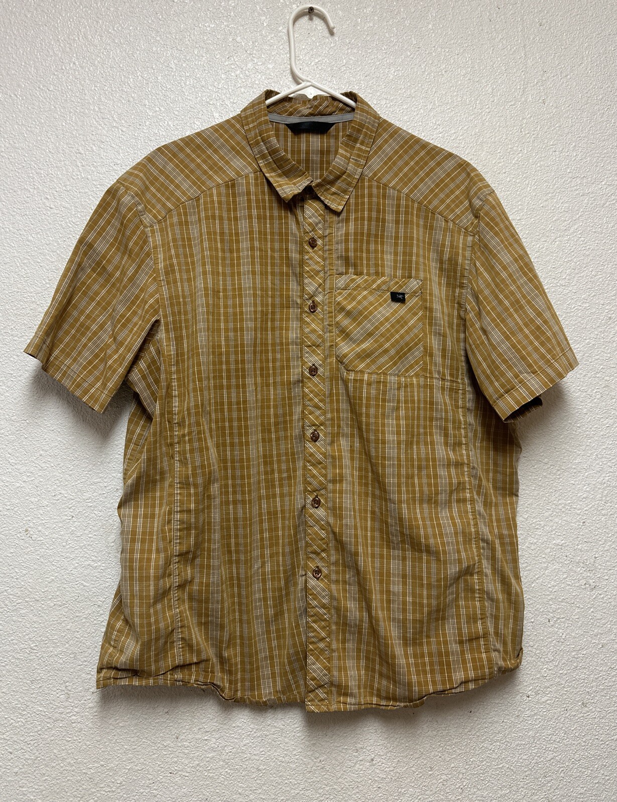 ARC'TERYX Arc’teryx Camicia Uomo Peakline Bottoni Raccolta Plaid Manica Corta Tg XL
