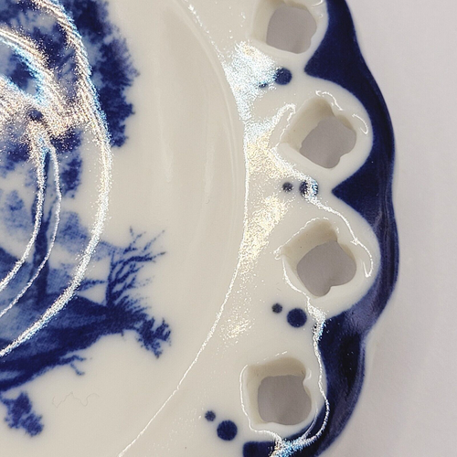 Plato en miniatura estilo Delft adorno colgante de pared azul y blanco escena rural - Imagen 13 de 18