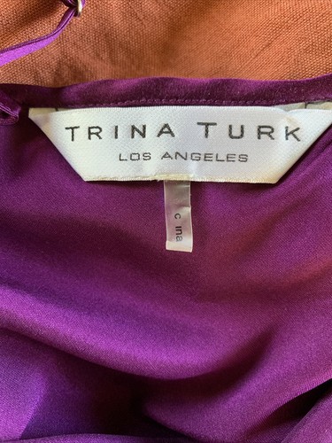 Trina Turk purple silk blend lace camisole M date night boho romantic - Picture 8 of 10