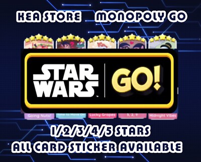 MONO_POLY_GO 1/2/3/4/5/Prestige Stars All Card Stickers  FAST DELIVERY 