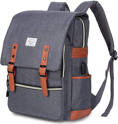 Vintage Laptop Backpack for Women Men, with USB Charging Port Fits 15.6Inch Note - Picture 8 of 12